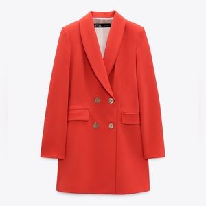 NWT gorgeous Zara Double Breasted Long Blazer.